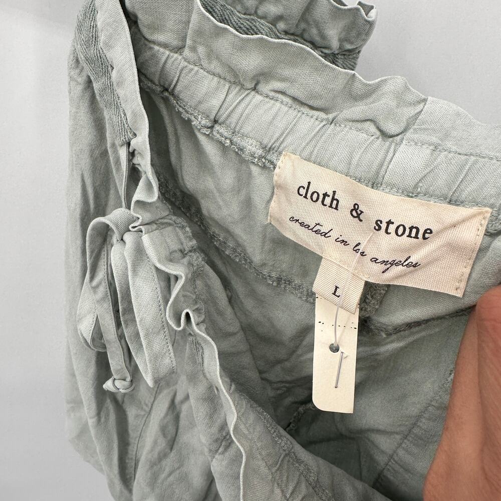 CLOTH & STONE NWT Evereve Tie Waist Tencel Short in Fresh Basil Green // L - Picture 11 of 11